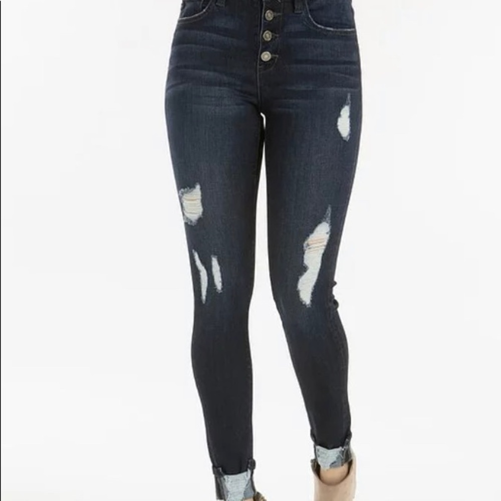 High rise skinny jeans